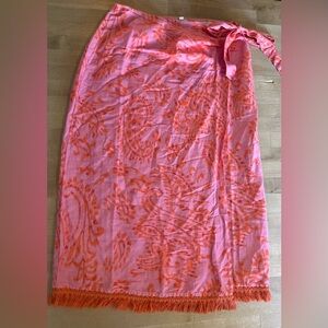 Hermoza Vibrant Pink and Orange Sarong wrap skirt